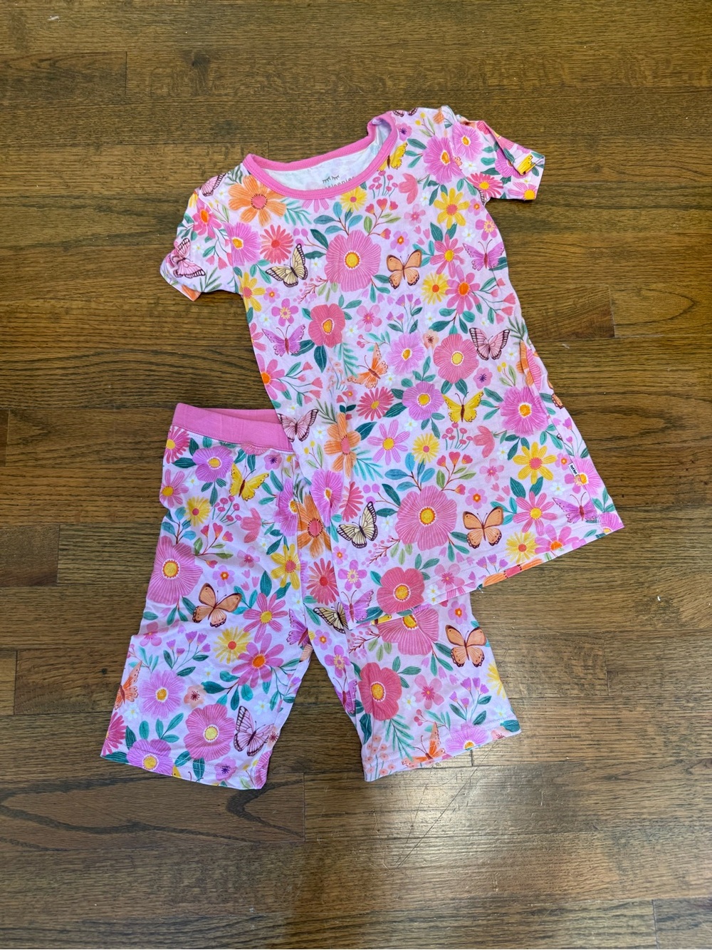 Little Sleepies Pink Floral & Butterfly Short Pajama Set